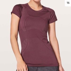 Lululemon Swiftly Short Sleeve Maroon Top